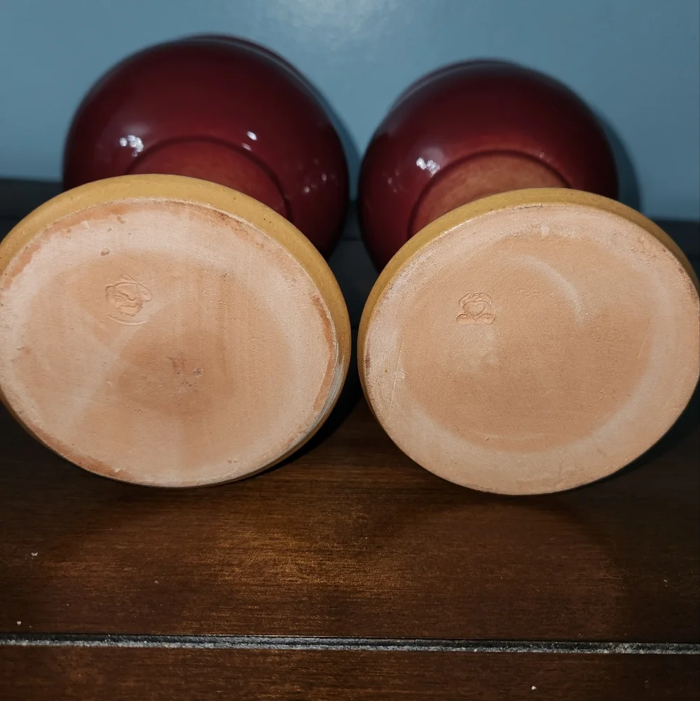 Pair of Vintage Czechoslovakia Pottery Goblets